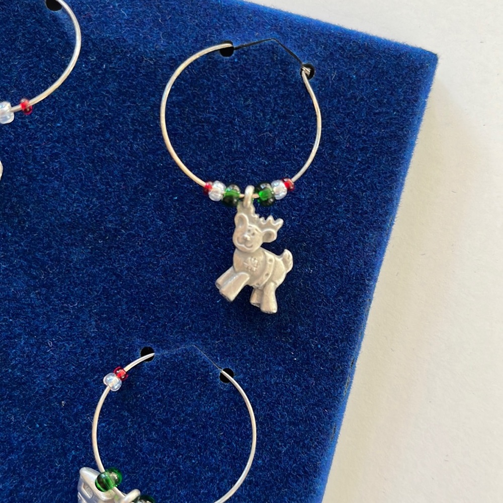 LINDSAY CLAIRE Christmas Themed Fine Pewter Stemware Charms